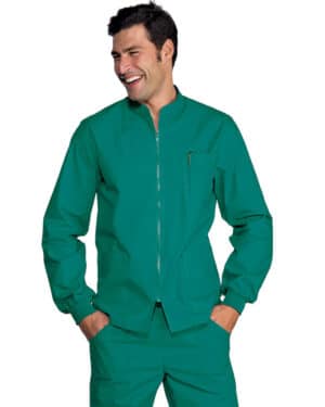 casacca con cerniera | verde | samarcanda | polso in maglia | unisex | 100% cotone isacco 036200p/