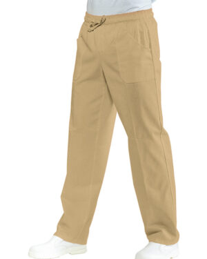 pantalone con elastico e cordino | light | biscotto | unisex (uomo|donna)| chiusura elastico e cordino | 3 tasche | 115 gr/m2 | isacco 044715/