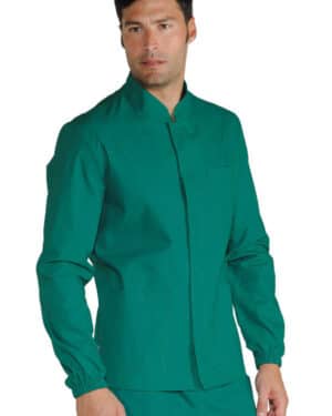 casacca uomo | corfu' | verde | polso con elastico|bottoni a pressione|100% cotone| 185 gr/m2| isacco