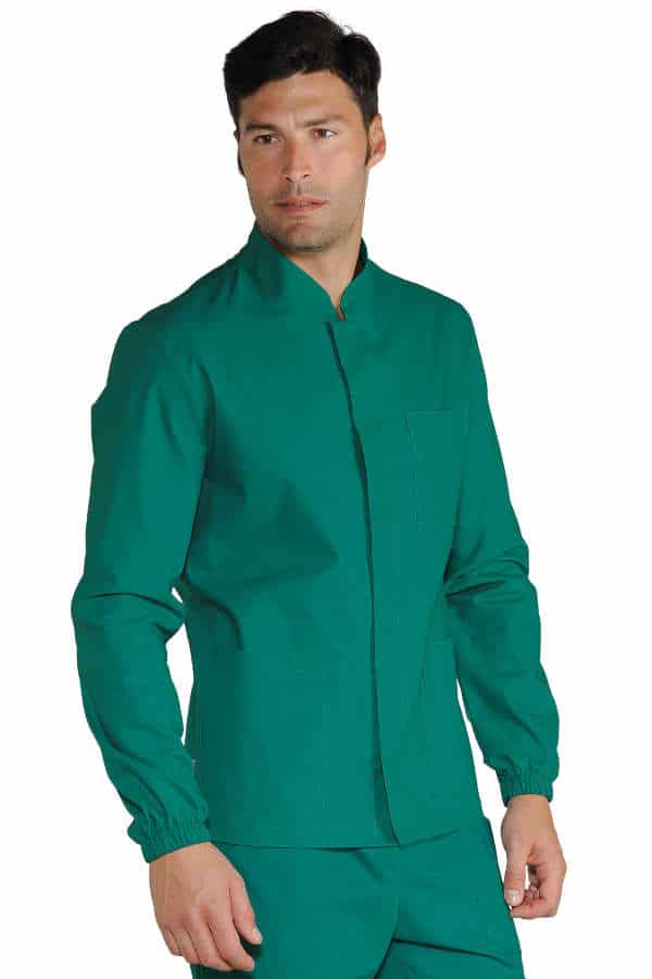 casacca uomo | corfu' | verde | polso con elastico|bottoni a pressione|100% cotone| 185 gr/m2| isacco
