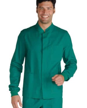 casacca uomo| corfu'| verde | polso in maglia|bottoni a pressione|100% cotone| 185 gr/m2| isacco