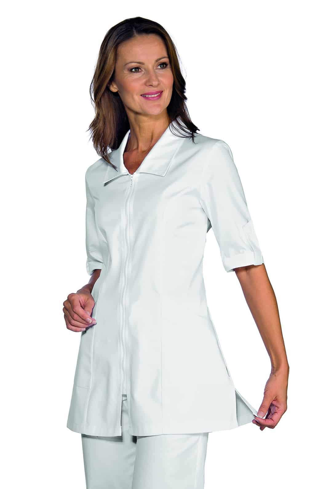 Casacca Collo A V - Bianco 0 100% Cotone