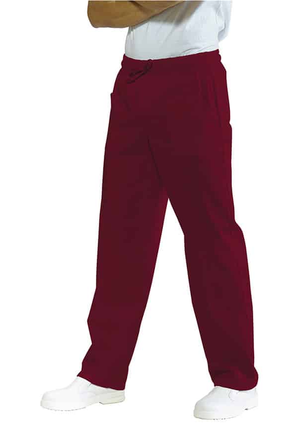 isacco 044203 pantalone con elastico e cordino | light | bordeaux | unisex (uomo|donna)| chiusura elastico e cordino | 3 tasche | 125 gr/m2