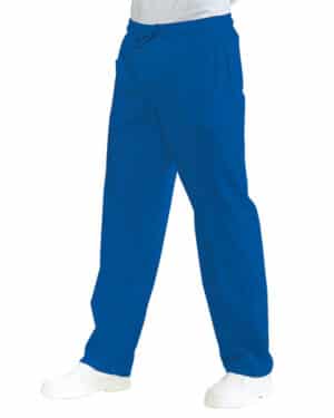 isacco 044706 pantalone con elastico e cordino | light | blu cina | unisex (uomo|donna)| chiusura con elastico e cordino | 3 tasche | 125 gr/m2