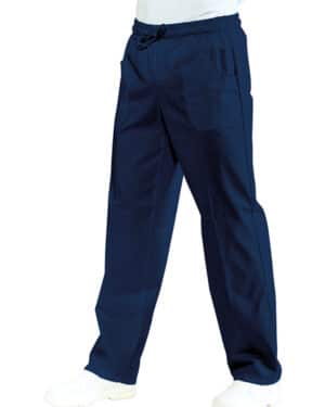 isacco 044402 pantalone con elastico e cordino | blu | unisex (uomo|donna)| chiusura elastico e cordino | 3 tasche | 185 gr/m2 | 100% cotone