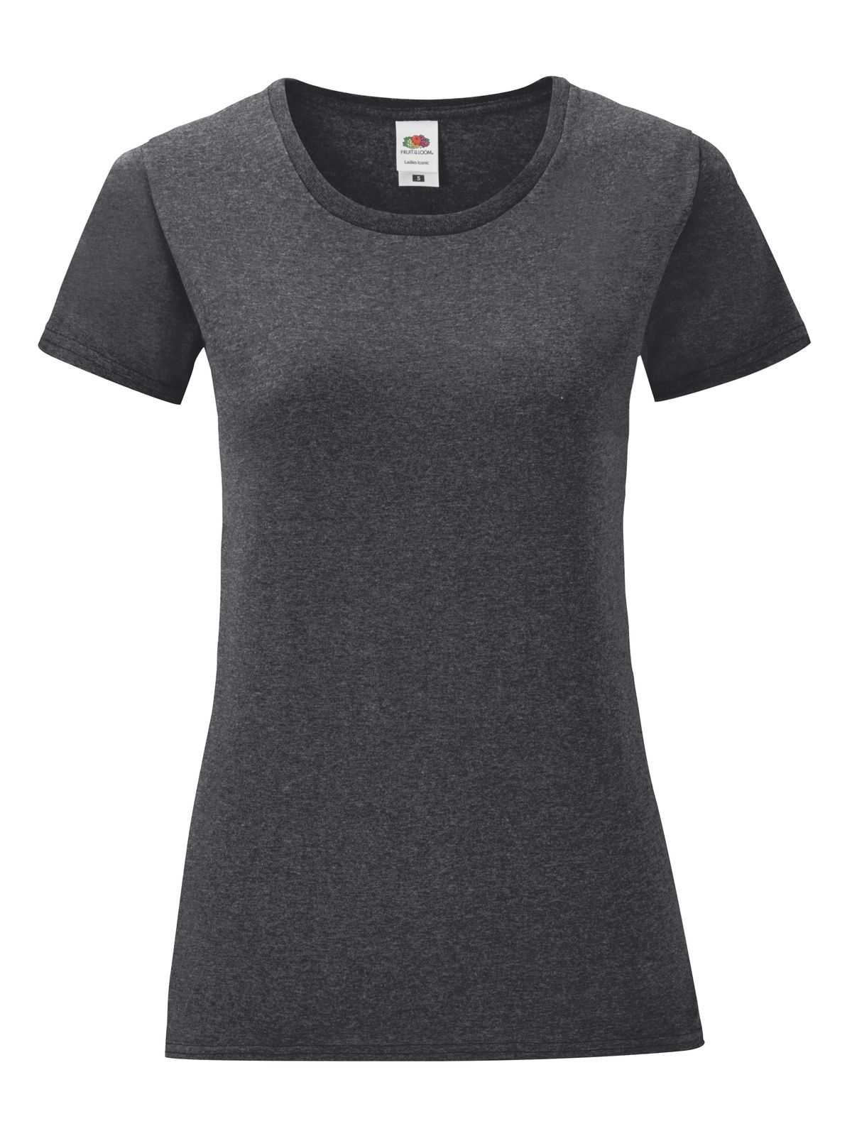Fruit Of The Loom T-Shirt Donna Maniche Corte – Colore Grigio Heather, Morbida E Sagomata, Basico Per Tutto L'Anno