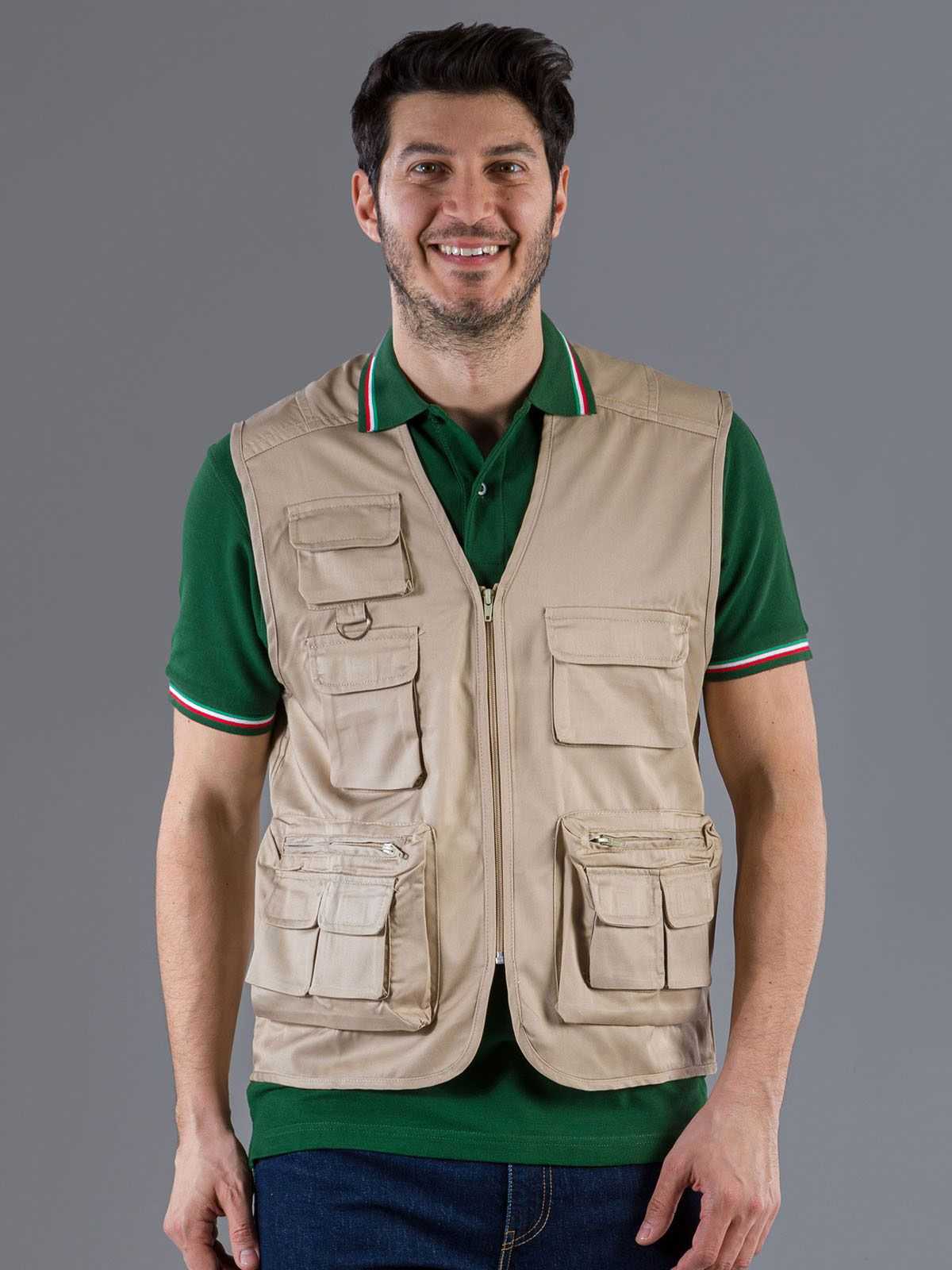 Gilet Multitasca Uomo MDM - Nero, Taglia XXXXL (4XL), Con Cerniere E Velcro