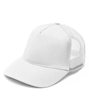 cappellino con visiera | con rete posteriore | cappello frontale 100%cotone | regolazione posteriore con cinturino | mesh cotton cap | bs611 white wh