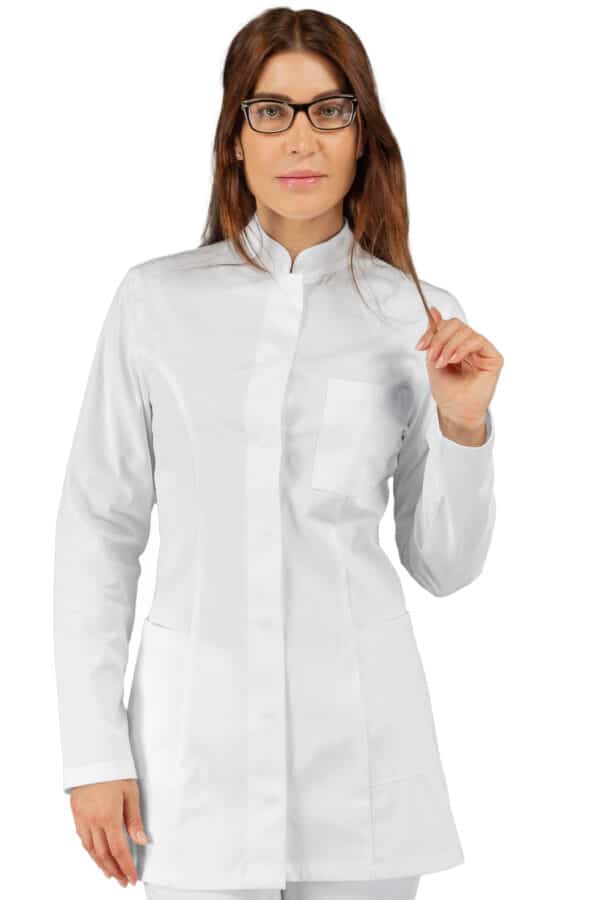isacco 002970p | casacca donna | costa rica | polso in maglia | bianco | elasticizzato | boheme | 180gr/m2 (copia)