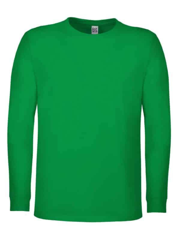 bsk100 kg | t shirt kelly green | manica lunga | bimbo | bs | 100% cotone | 150 gr/m2