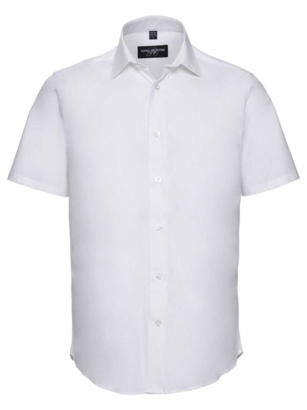 je947m bianco | camicia uomo | mezza manica | russel | elasticizzata | 140 gr/m2
