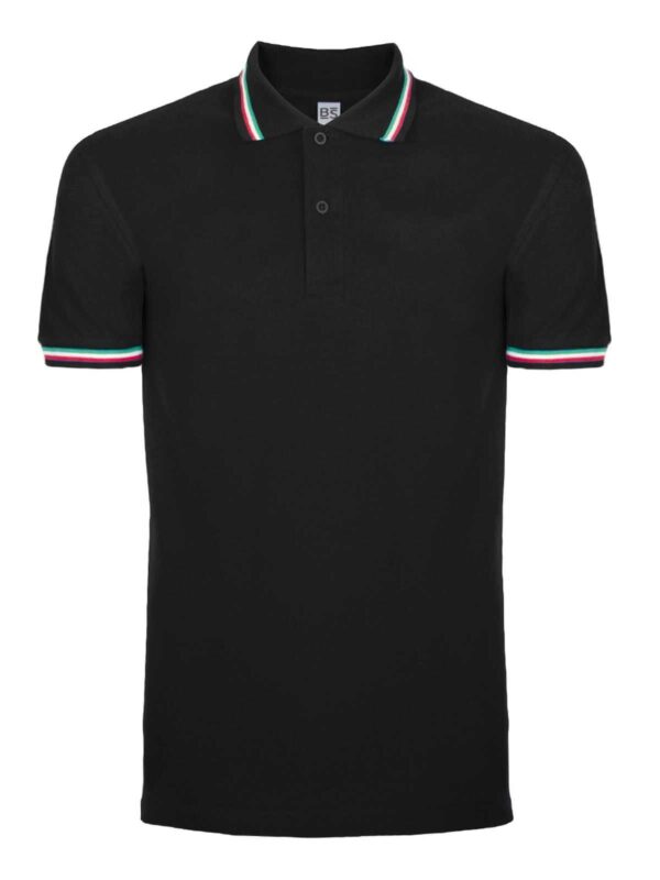 b200 nera | polo uomo | tricolore | mezza manica | 100% cotone | 200gr/m2 | bs | 3xl 4xl