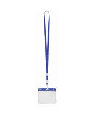 3709 lanyard maes blu royal | porta badge in pvc | 11x58 cm | con cordino abbinato | makito