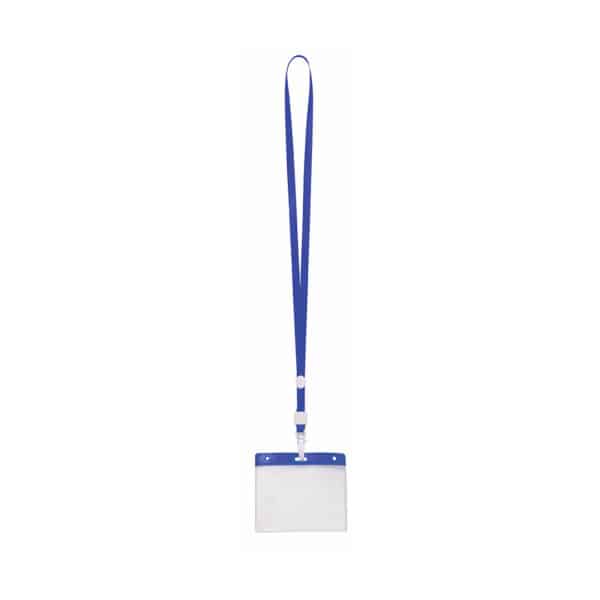 3709 lanyard maes blu royal | porta badge in pvc | 11x58 cm | con cordino abbinato | makito