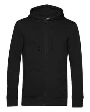 bcwu35b bp005 | black pure | b&c | felpa nera unisex (uomo|donna) | zip intera+cappuccio | 280gr/m2