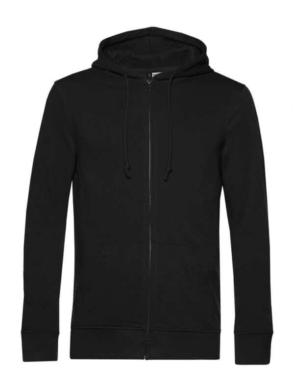 bcwu35b bp005 | black pure | b&c | felpa nera unisex (uomo|donna) | zip intera+cappuccio | 280gr/m2