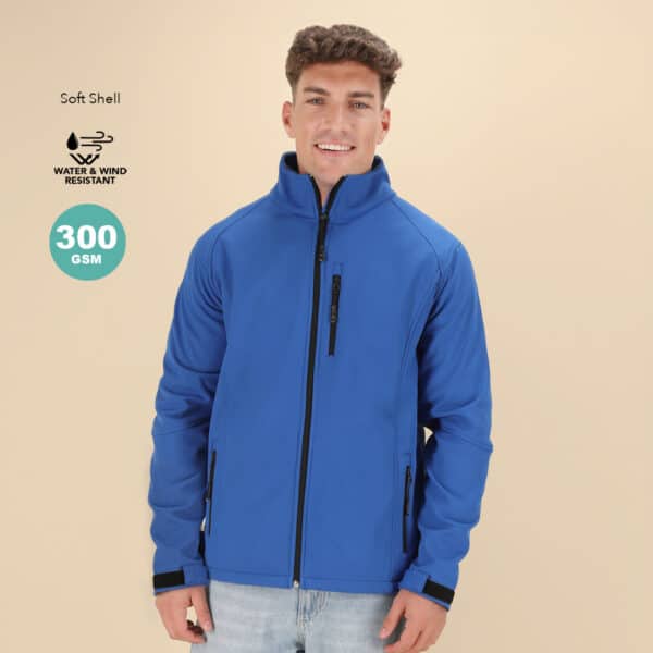 3854 nero | molter makito | giacca softshell uomo | zip intera | con tasche laterali | 300 gr/m2