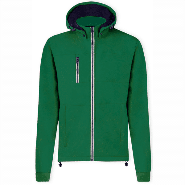 20171 grechel | verde | giubbotto softshell | uomo | con cerniera e tasche laterali | makito | 300 gr/m2