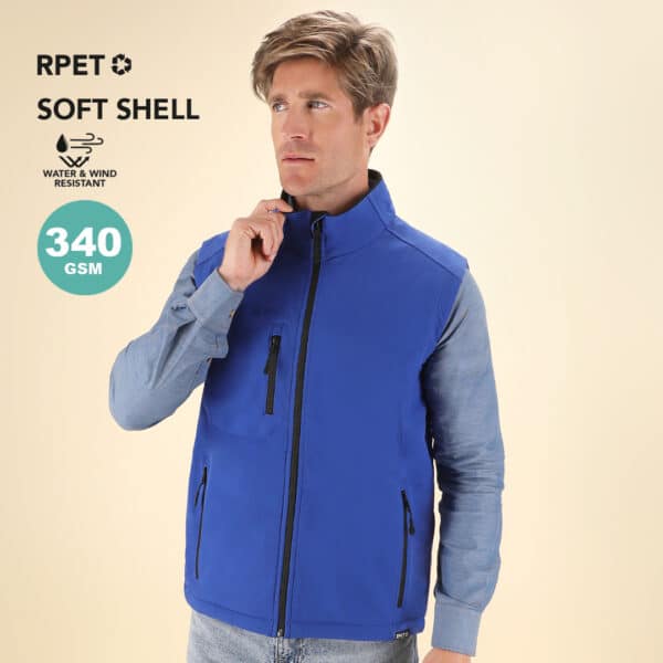 21295 verd handricks makito | gilet softshell | smanicato | uomo | con tasche | rpet | 340 gr/m2