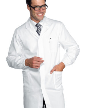 isacco 060008c | camice uomo | bianco | 100% cotone | polso con elastico | bottoni a pressione | 190 gr/m2 |
