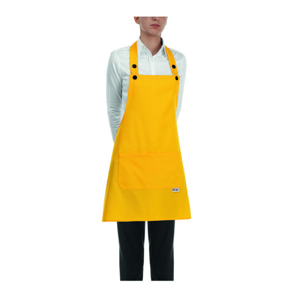 60000012c giallo | short bip apron | grembiule pettorina corto | con regolazione | nero | 90x70 cm | egochef |