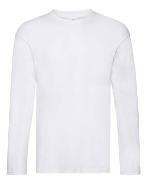 fruit of the loom | bianca t shirt uomo | manica lunga | 100% cotone | 165 gr/m2 | valueweight | fr610380