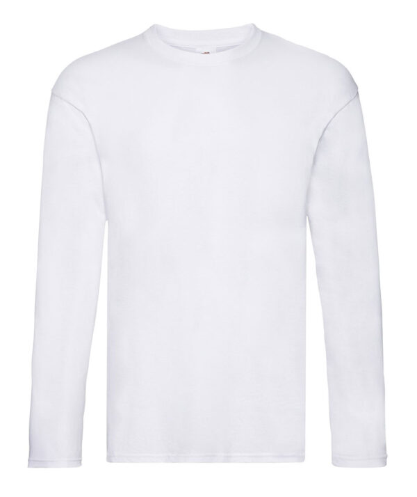 fruit of the loom | bianca t shirt uomo | manica lunga | 100% cotone | 165 gr/m2 | valueweight | fr610380