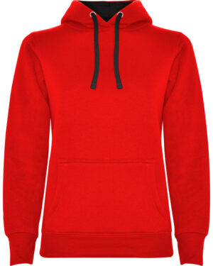 1068 urban woman roly | grigio+nero vigore' 5802 | felpa donna | con cappuccio | 280 gr/m2 (copia)