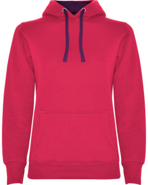1068 urban woman roly | rosa+grigio 4858 | felpa donna | con cappuccio | 280 gr/m2 (copia)