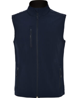 6438 blu 55 | quebec | roly | gilet soft shell uomo | 2 strati | smanicato | con tasche | interno in micropile | elasticizzato 300gr/m2