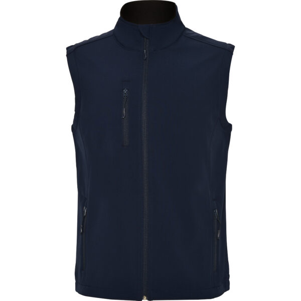 6438 blu 55 | quebec | roly | gilet soft shell uomo | 2 strati | smanicato | con tasche | interno in micropile | elasticizzato 300gr/m2