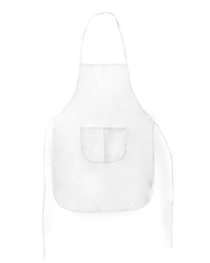 4168 bianco | grembiule pettorina in tnt | con tasca