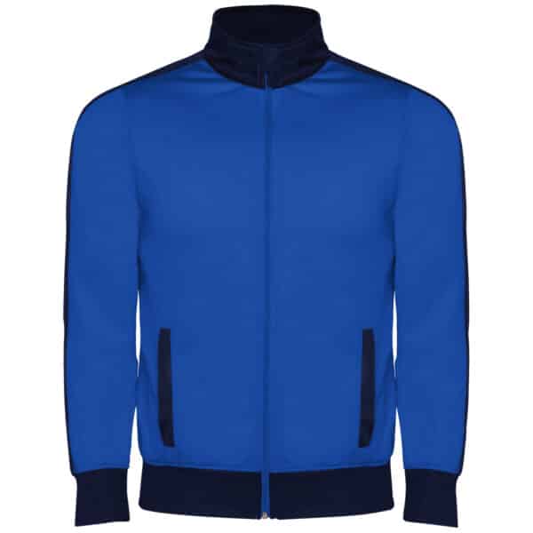 0338 esparta roly | tuta completa | giacca + pantalone | blu royal/blu navy | 100% poliestere | acetato liscio | con tasche | zi p intera |210gr/m2 |