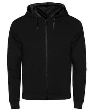 1105 nero 02 roly | felpa uomo | sgarzata | zip intera + cappuccio | 280 gr/m2