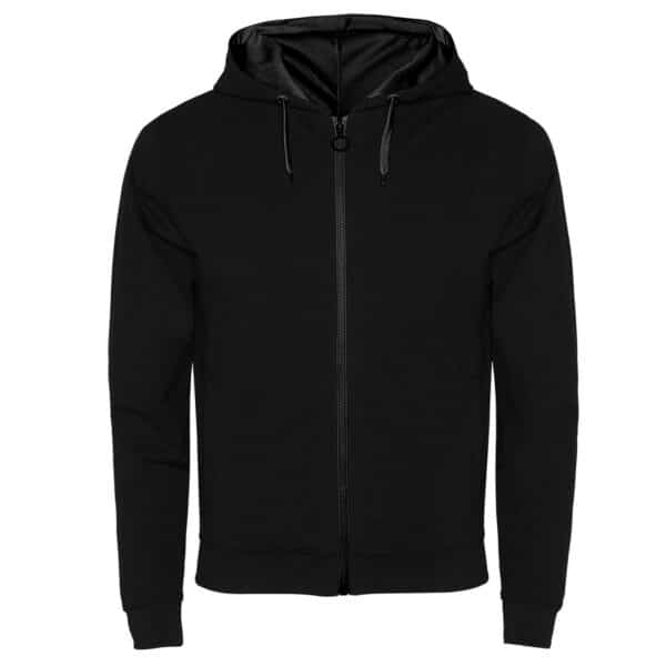 1105 nero 02 roly | felpa uomo | sgarzata | zip intera + cappuccio | 280 gr/m2