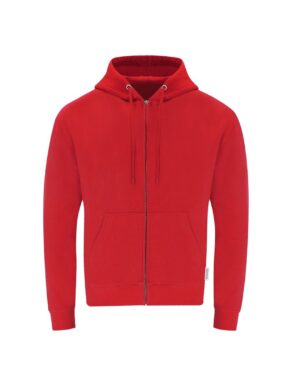 21299 walder makito rosso | felpa uomo | zip intera + cappuccio | 280gr/m2