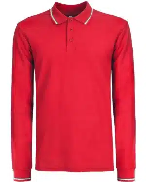 bs211 royal blue +tricolore | polo uomo | manica lunga | 100% cotone | bs | evolution | 3 bottoni | 180 gr/m2 (copia)