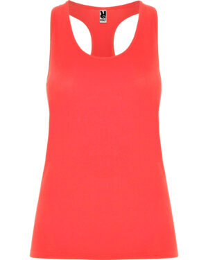 6656 aida corallo fluo 234 | canotta donna | tessuto tecnico | spalline incrociate | elasticizzata | 160 gr/m2