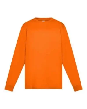 bsk100 arancione | t shirt rosso | manica lunga | bimbo | bs | 100% cotone | 150 gr/m2