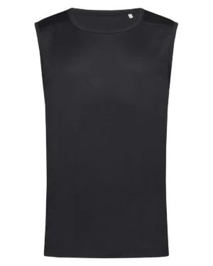 st8440 nero stedman | canotta uomo | tessuto tecnico active dry | girocollo e giromanica bordati | traspirante | 140 gr/m2