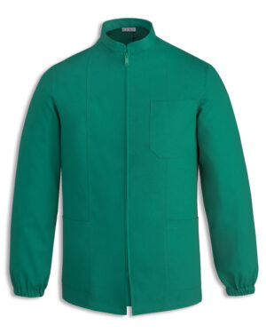 550701a dylan verde medicale | casacca con cerniera | manica lunga | polso con elatico | egochef | unisex | 100% cotone | 190 gr/m2 (copia)