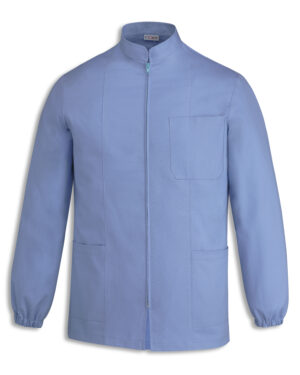 5507010a dylan light blue | casacca con cerniera | manica lunga | polso con elatico | egochef | unisex | 100% cotone | 190 gr/m2