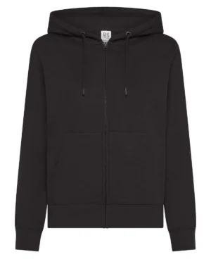 bsw333 nero | bs | felpa donna | con cappuccio+zip | 280 gr/m2