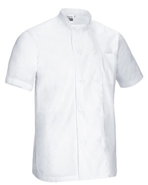 valento cayenne | bianco | giacca cuoco | uomo | manica lunga | bottoni fissi | 210 gr/m2