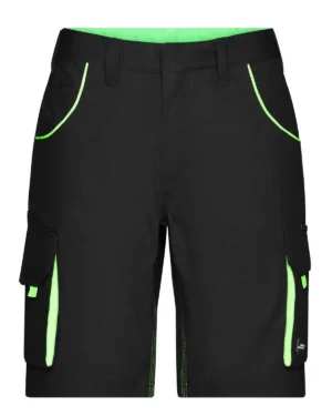 jn872 nero+lime | pantalone da lavoro | uomo | bermuda | multitasche