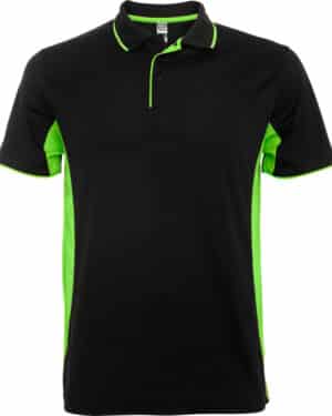 montimlo 0421 nero+lime | mezza manica | tessuto tecnico | traspirante | 180 gr/m2 | roly