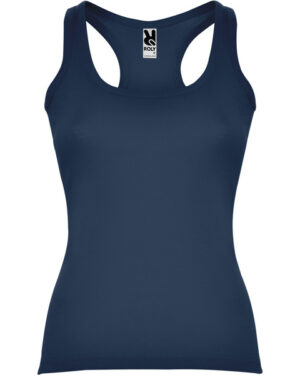 6517 roly blu navy 55 | canotta donna | carolina | 100% cotone | 160 gr/m2 | retro stile vogatore | giromanica e scollatura orlata