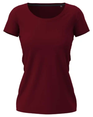 st9700 bordeaux | stedman | t shirt donna | mezza manica | elasticizzata | 170 gr/m2
