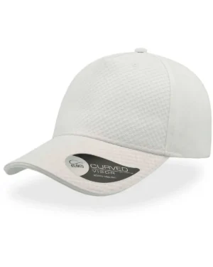 atgear bianco | cappellino con visiera | 100% cotone | regolazione posteriore in velcro | 5 panel cap | b10 bianco whi (copia)